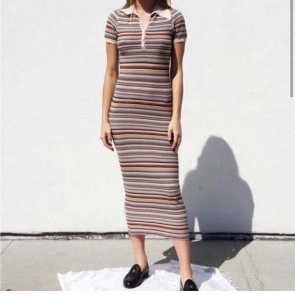 Nanushka Striped Button Dress - Picture 1 of 4